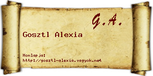 Gosztl Alexia névjegykártya